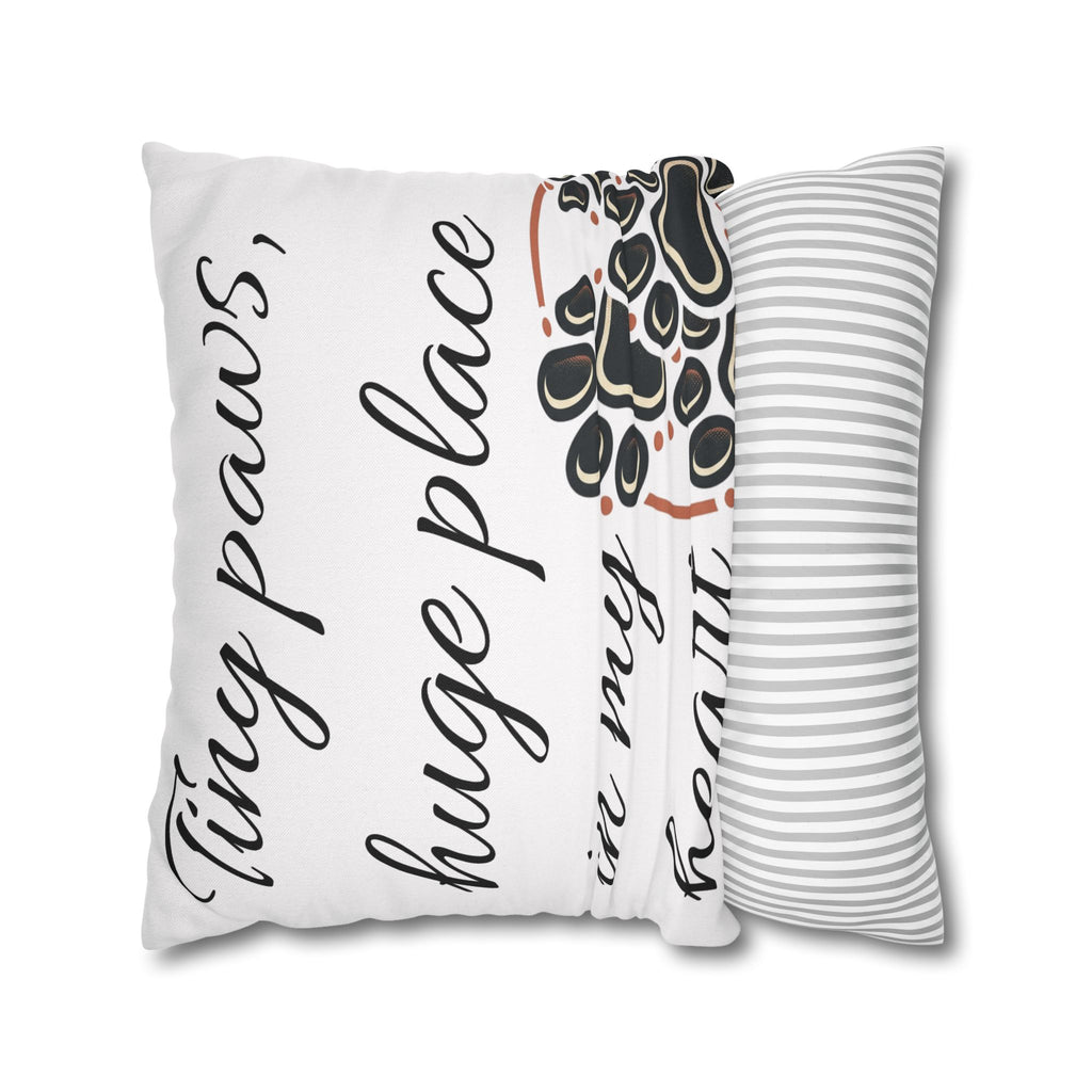 Pet Paw Print Throw Pillow — “Tiny Paws, Huge Place in My Heart” Decorative Cushion