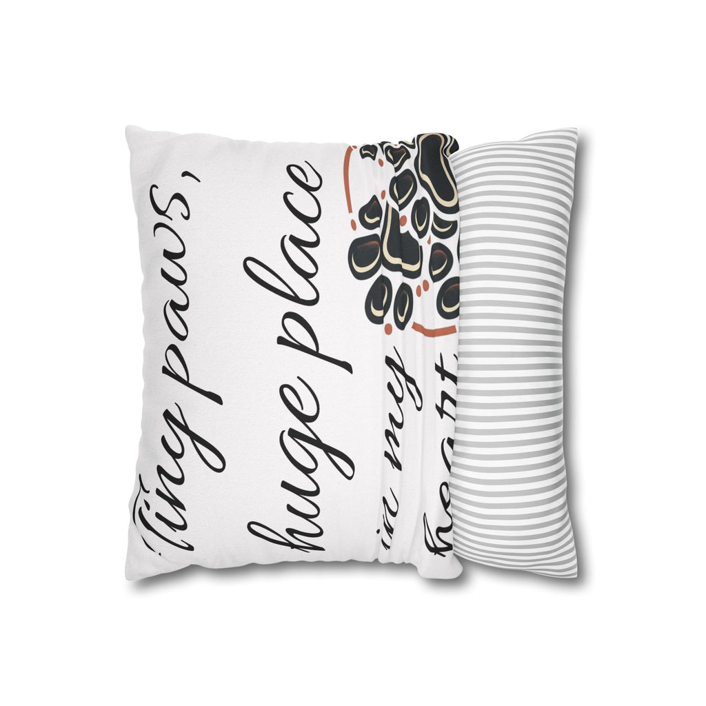 Pet Paw Print Throw Pillow — “Tiny Paws, Huge Place in My Heart” Decorative Cushion