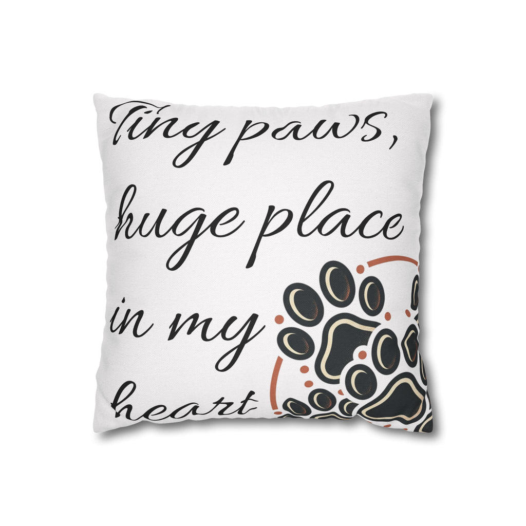 Pet Paw Print Throw Pillow — “Tiny Paws, Huge Place in My Heart” Decorative Cushion