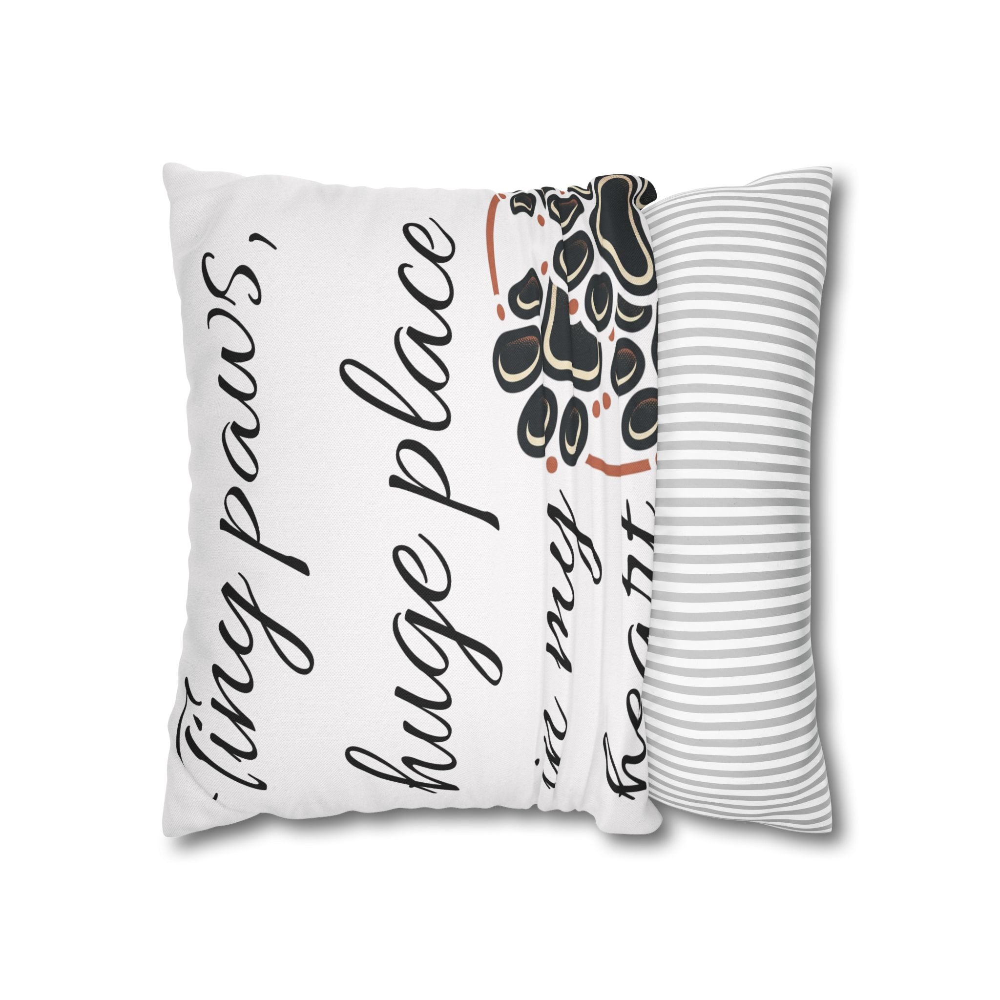 Pet Paw Print Throw Pillow — “Tiny Paws, Huge Place in My Heart” Decorative Cushion